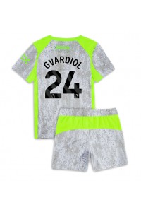 Manchester City Josko Gvardiol #24 Jalkapallovaatteet Lasten Kolmas peliasu 2025-26 Lyhythihainen (+ Lyhyet housut)